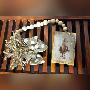 Beautiful cowgirl and boots tassel shelf sitter